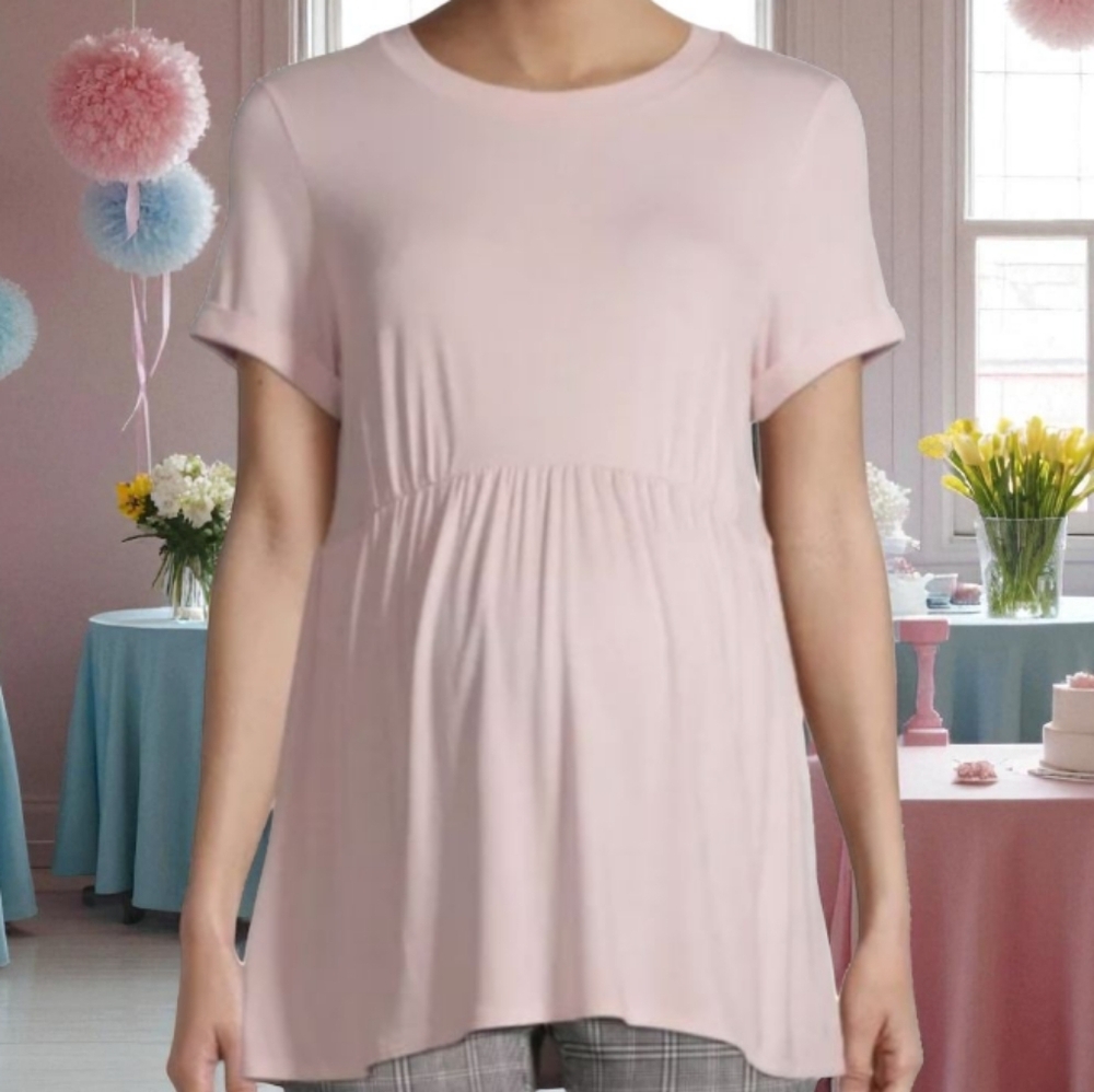 Time & Tru Pink maternity tee